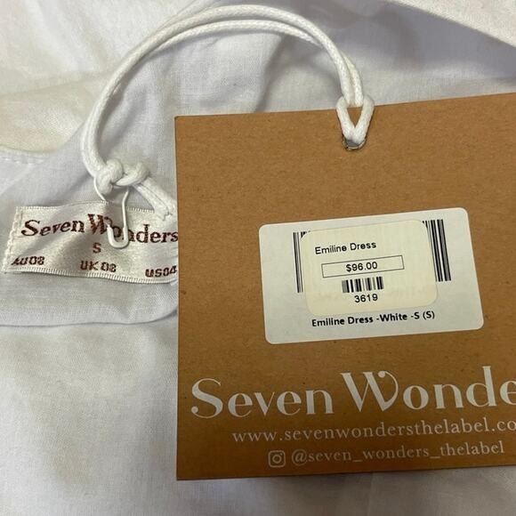 NEW Seven Wonders Emiline White One Shoulder Puff Sleeve Ruffle Mini Dress Sz 4 - Picture 5 of 6